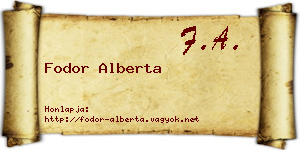 Fodor Alberta névjegykártya