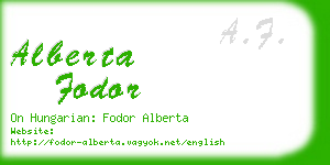 alberta fodor business card